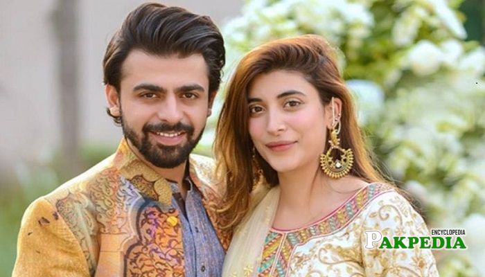 Farhan with his wife Urwa Hussain 