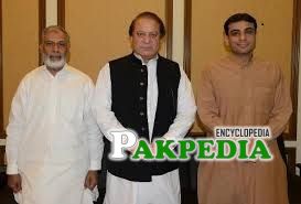 Usman Ibrahim with Nawaz Sharif and Hamza Shehbaz