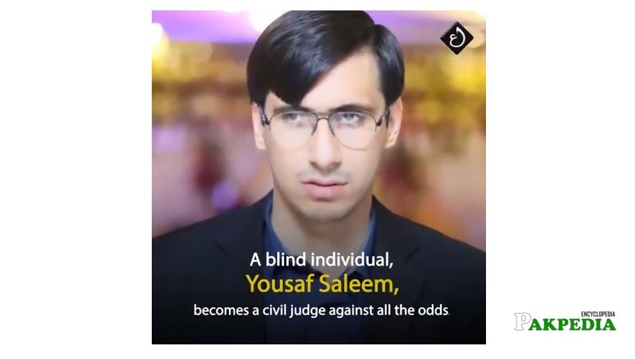 First blind civil judge Yousaf Saleem