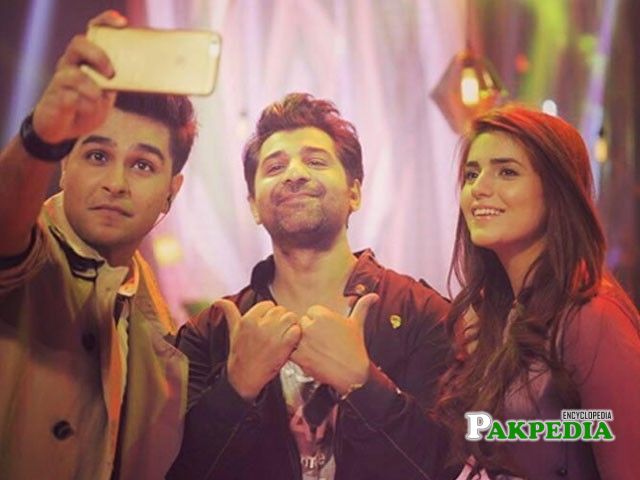 Shuja Haider with Asim and Momina on the set of Coke studio