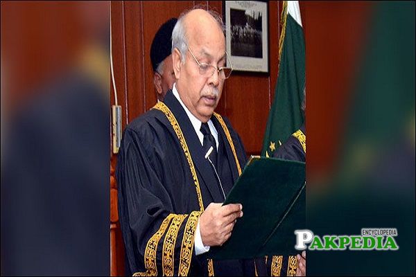 Gulzar Ahmad taking oath as Chief Justice