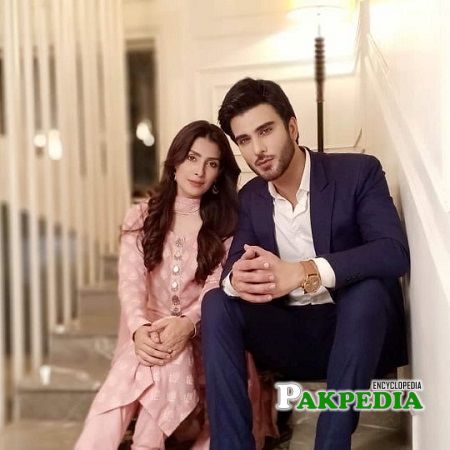 Imran with Ayeza khan on sets