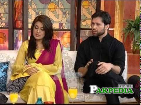 Abdullah with his wife in a morning show