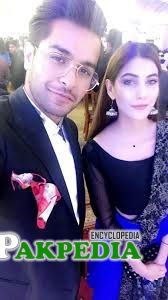 Nazish with Asim Azhar at an event