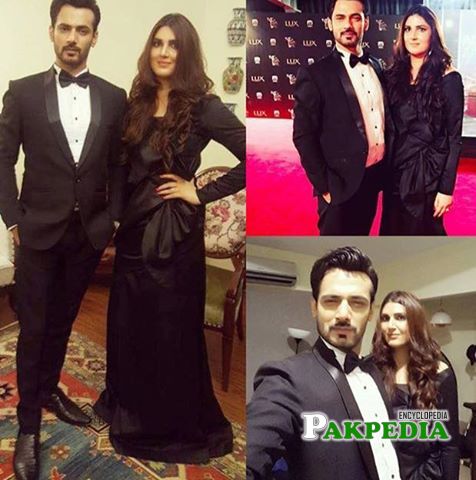 Zahid Ahmed with his wife at lux style awards