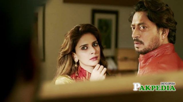 Saba Qamar with Irfan Khan on set of Hindi Medium