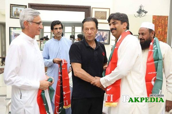 Abdul Hayi Dasti with Imran Khan at his office