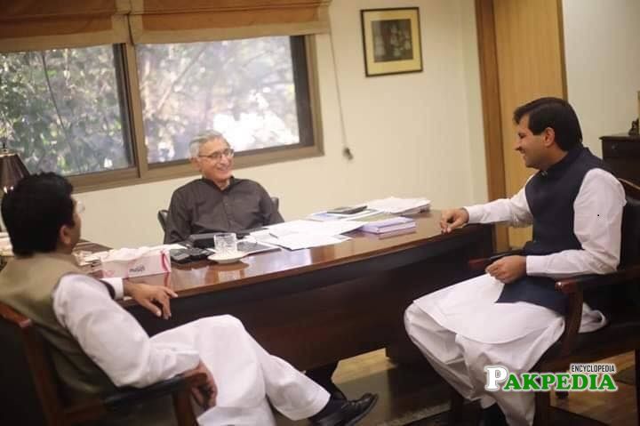 Khurram Ijaz with Jahangir tareen at his office