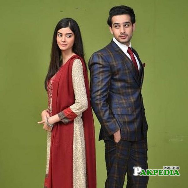 Zainab with her co star on sets